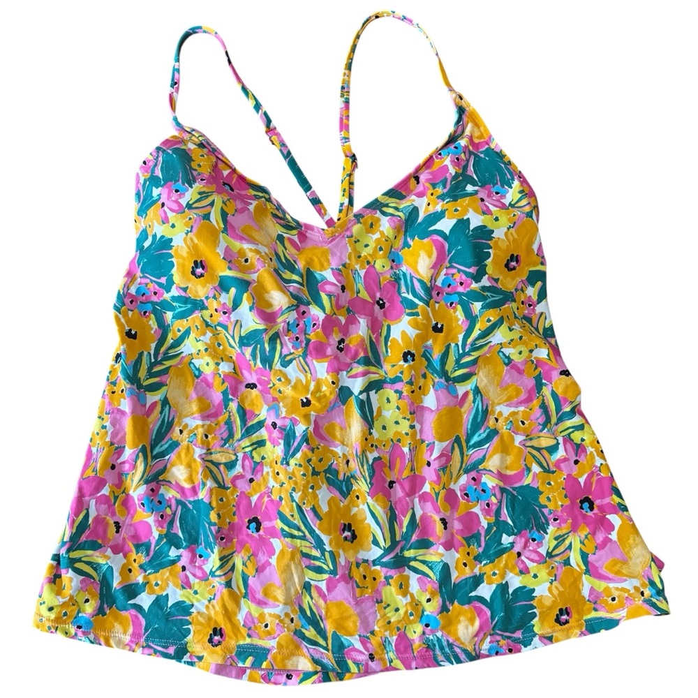 Anne Cole Limited Edition Floral Swim Triangle Tankini Top. Women’s XL